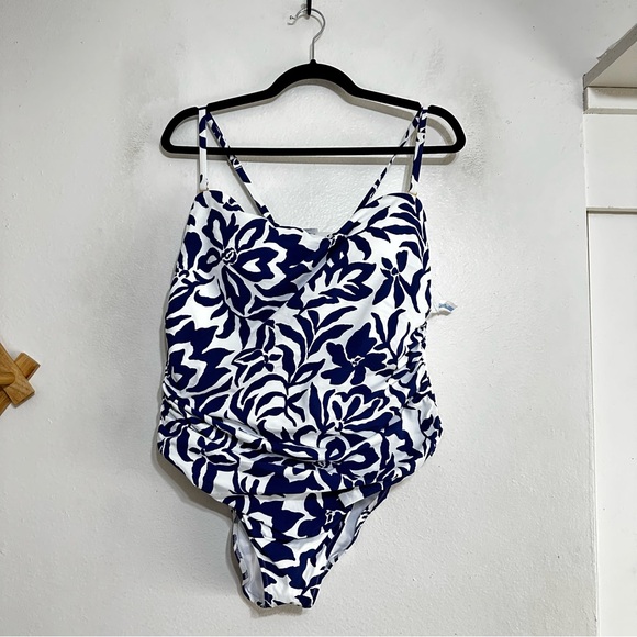 NWOT Hanky Panky Blue Print One Piece Swimsuit XL